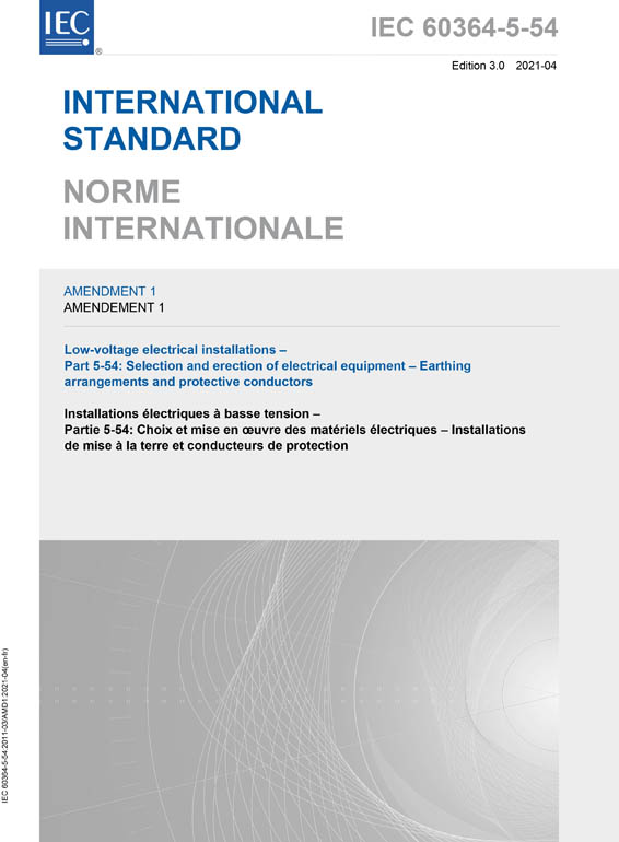 Cover IEC 60364-5-54:2011/AMD1:2021